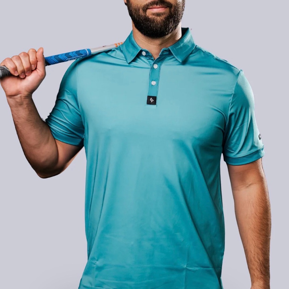 Byrd Gang Vibey Green Golf Performance Polo Shirt size L
